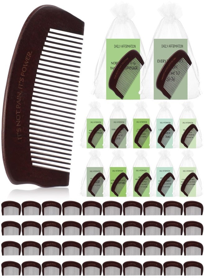 Yiyiring 40 Sets Birthing Comb for Labor Pain Labor Combs with Affirmation Card for Pregnant Women Wooden Engraved Stress Bitrh Relief Comb for Delivery Support Relief Self Care - Image 1